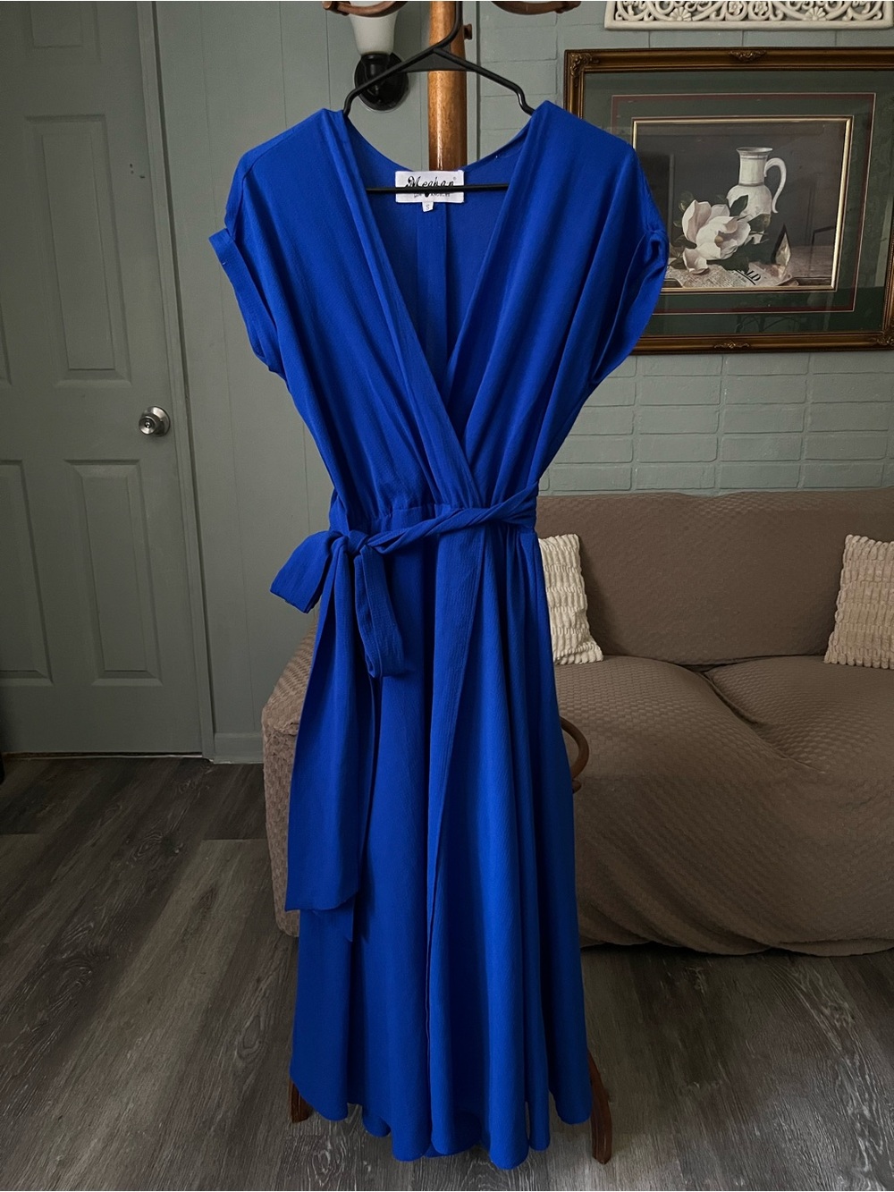 Meghan LA Royal Blue Wrap Maxi Dress
